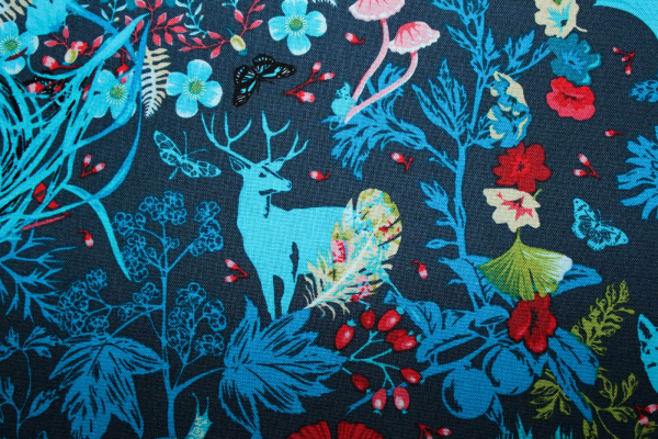 Designer- Baumwollstoff Prairie Navy (10 cm)